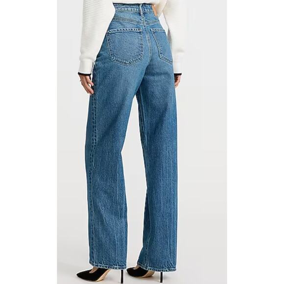 Express Button Fly Relaxed Straight High Rise Jeans Black Size 8 Short - Picture 2 of 12